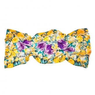Silk Shawl Laura Biagiotti roses yellow