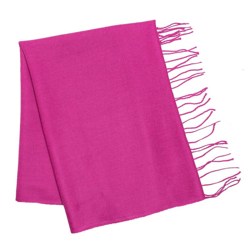 Esarfa lana si casmir Mila Schon pink plain