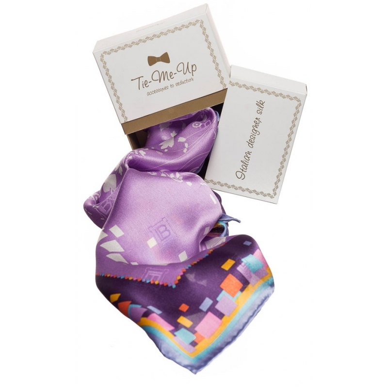 L. Biagiotti lilac flowers Squared Scarf