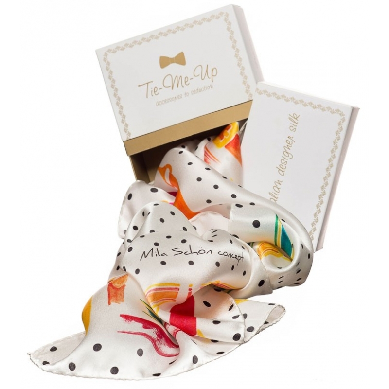 White straps Mila Schon Squared Scarf