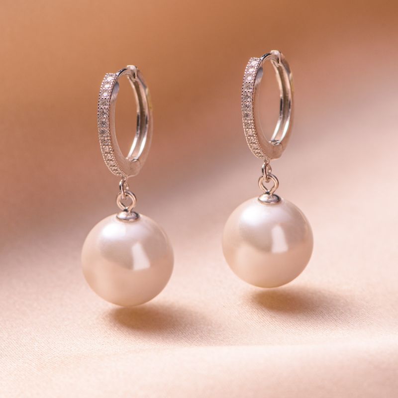 Sterling Silver Earrings New Look white shell pearl