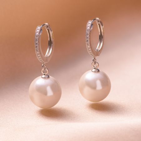 Sterling Silver Earrings New Look white shell pearl