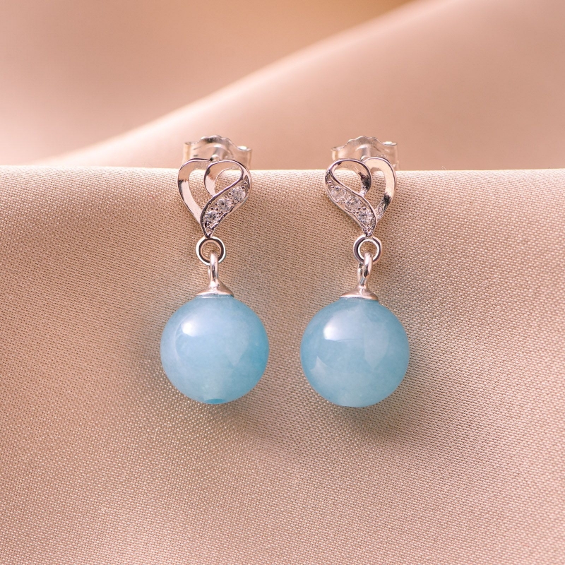 Sterling Silver Earrings Heart angelit