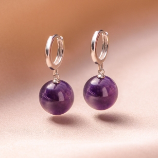 Sterling Silver Earrings Classy amethyst