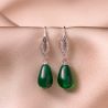 Sterling Silver Earrings Elegant drop jade