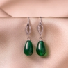 Sterling Silver Earrings Elegant drop jade