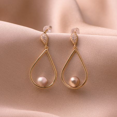 Sterling Silver Earrings Cool Balance gold