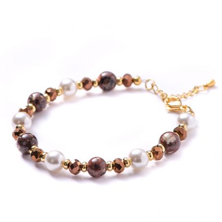 Bracelet rhyolite, shell pearls