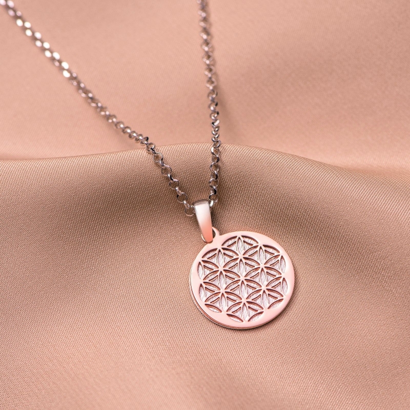 Colier argint Mandala Geometry