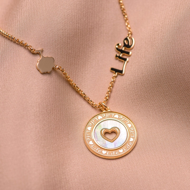 Bratara argint Life gold green