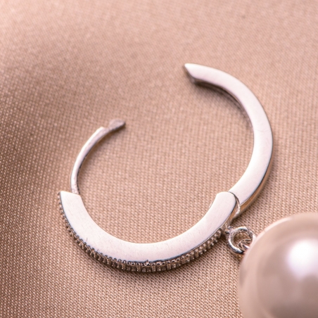 Cercei argint New Look cuart roz