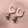 Cercei argint Sapphire Blue zirconia
