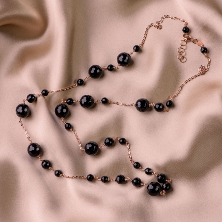 Sterling Silver Necklace with black agate