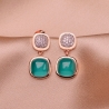 Sterling Silver Earrings Iconic Emerald Cat Eye
