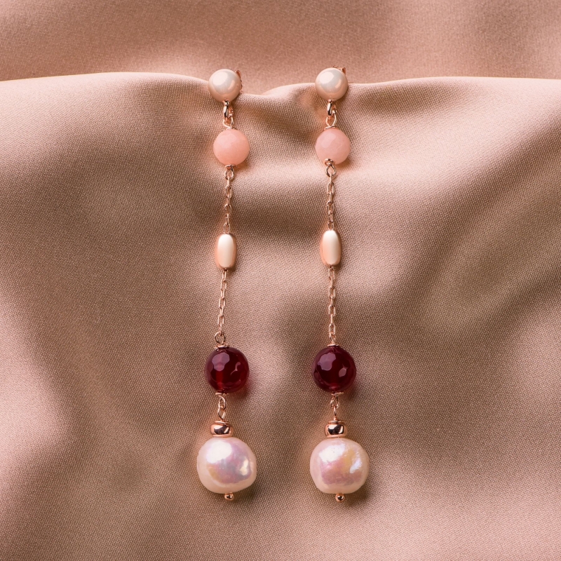 Cercei argint agate ruby