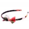 Coral flowers on black bow headband