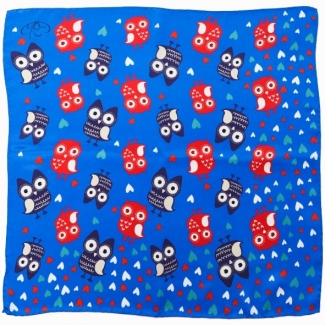 Owls blue Silk Scarf