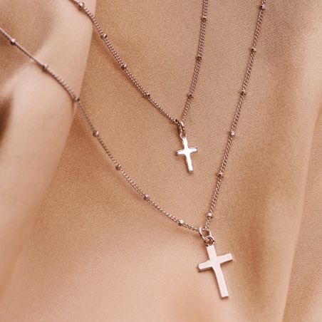 Sterling Silver Necklace DB Cross