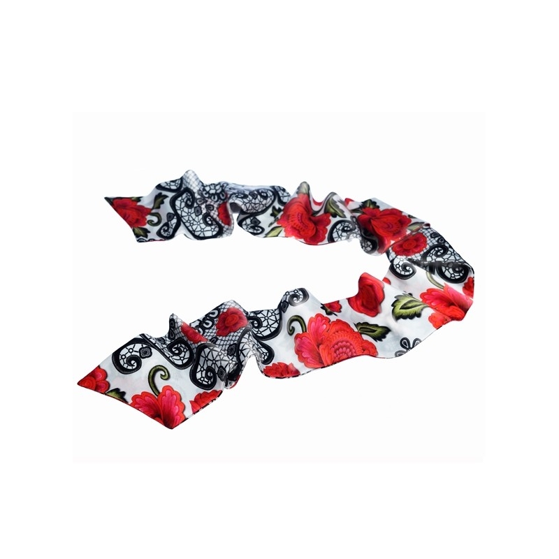 CADOU: Eșarfă mătase naturală Mystic Red cu fundiță