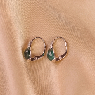 Sterling Silver Earings New Scarlet Emerald