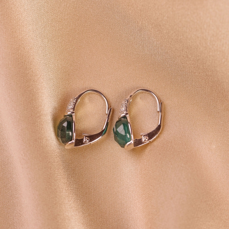 Sterling Silver Earings New Scarlet Emerald