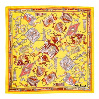 Silk scarf S twill Parisienne yellow