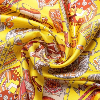 Silk scarf S twill Parisienne yellow
