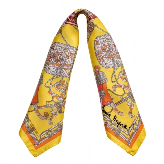 Silk scarf S twill Parisienne yellow