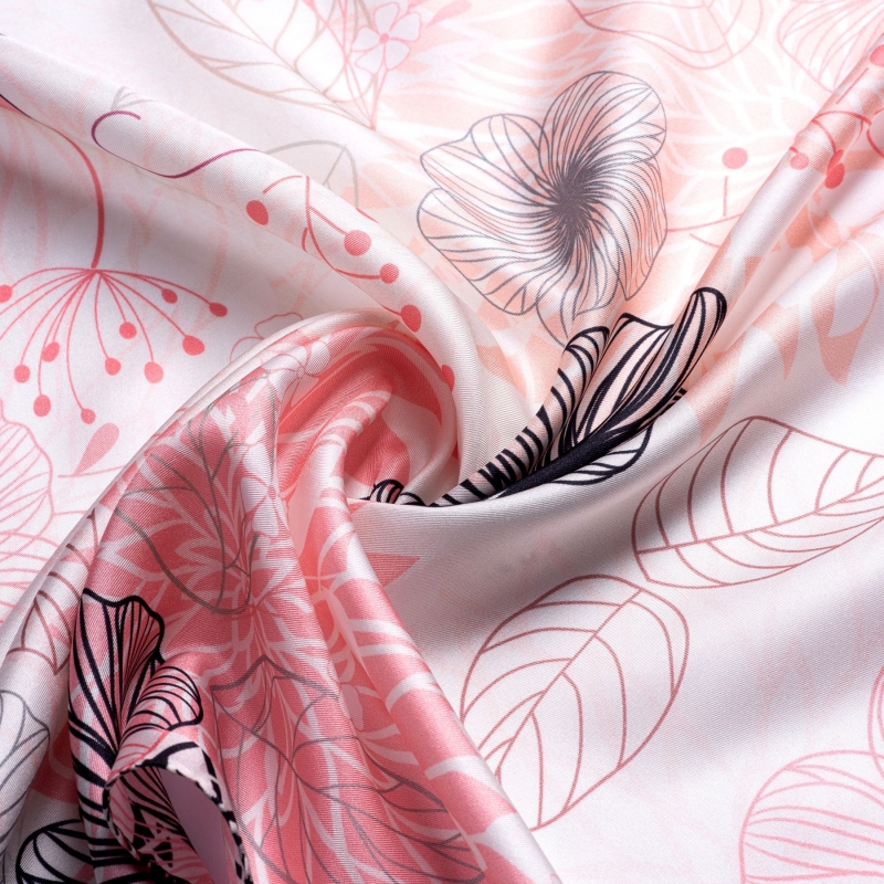 Silk scarf S twill Tres belle pink