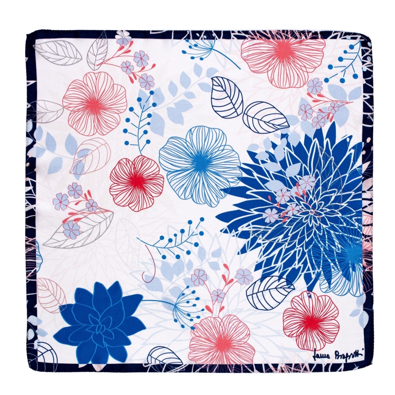 Esarfa matase S twill Tres belle blue