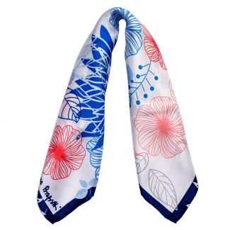 Silk scarf S twill Tres belle  blue