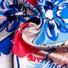Silk scarf S Flower Kiss blue