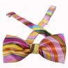 Pink Indo stripes silk bow tie
