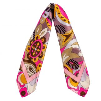 Silk scarf S Pucci Style pink