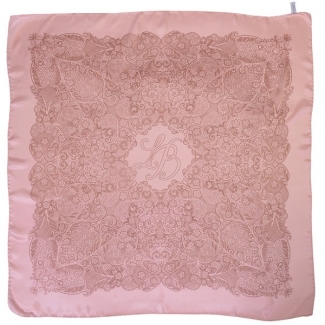 Laura Biagiotti Peach floral silk scarf