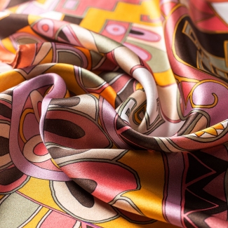 Silk scarf S Kisses from Capri apricot