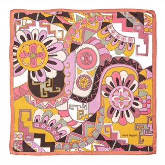 Silk scarf S Kisses from Capri apricot