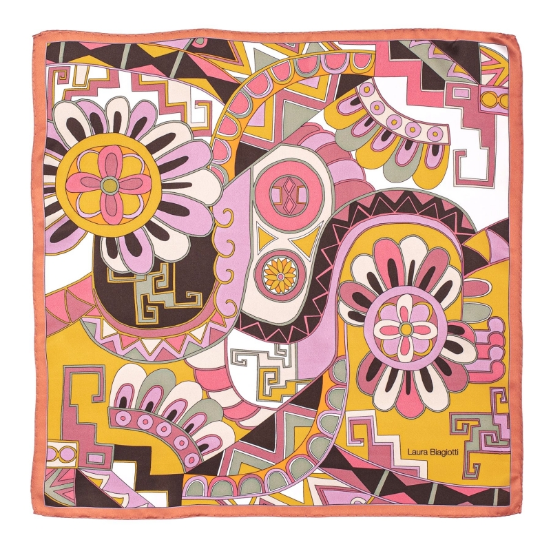 Silk scarf S Kisses from Capri apricot