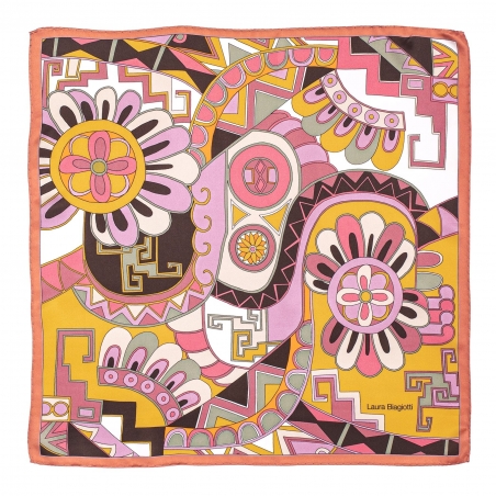 Silk scarf S Kisses from Capri apricot