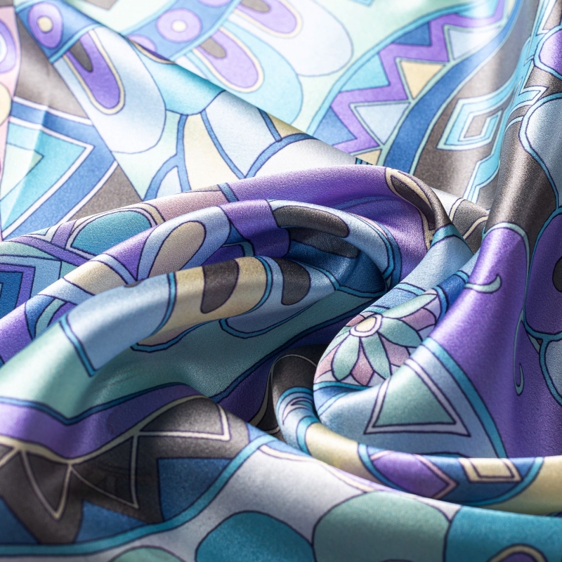 Silk scarf S Kisses from Capri navy