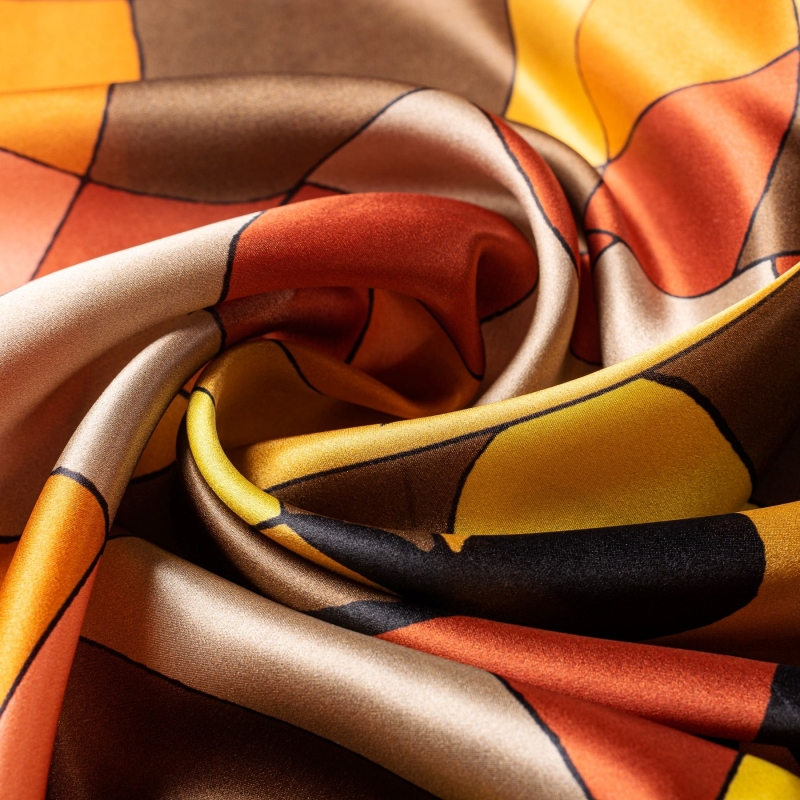 Esarfa matase Golden Abstract