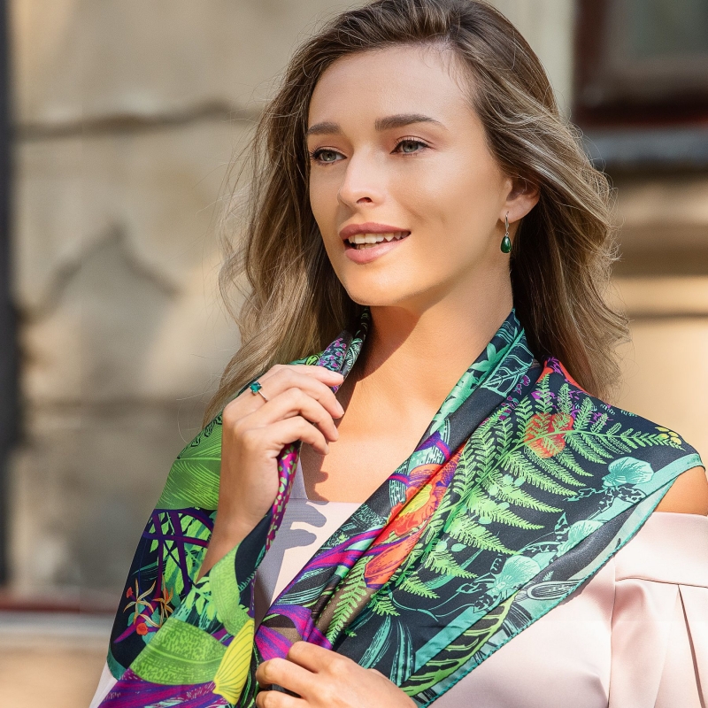 Sterling Silver Earrings My Way green jade