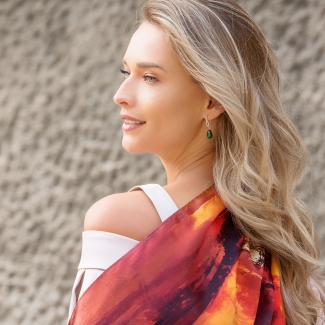 Sterling Silver Earrings Elegant drop jade