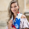 Silk scarf Flower Kiss blu