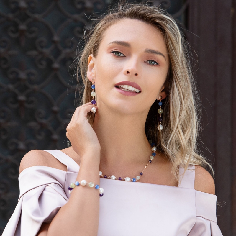 Colier argint Blue Cat Eye