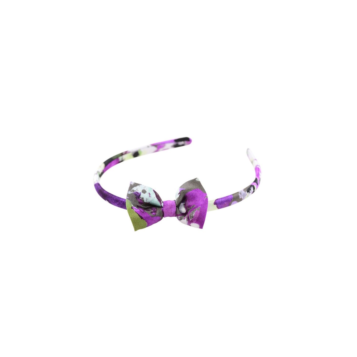 Headband cu fundiţă Ungaro aquarela verde-violet