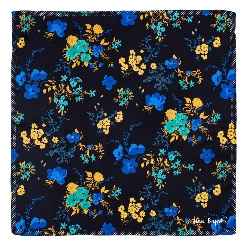 Esarfa matase twill Catching Moments blue