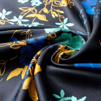 Silk scarf twill Catching Moments blue