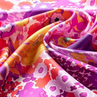 Silk scarf S twill Chansons d ete purple