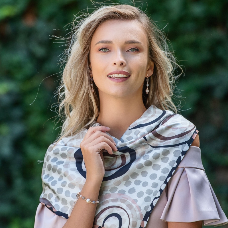 Gift Sterling 925 Silver Earrings and Bracelet with agate Uruguay and pink quartz